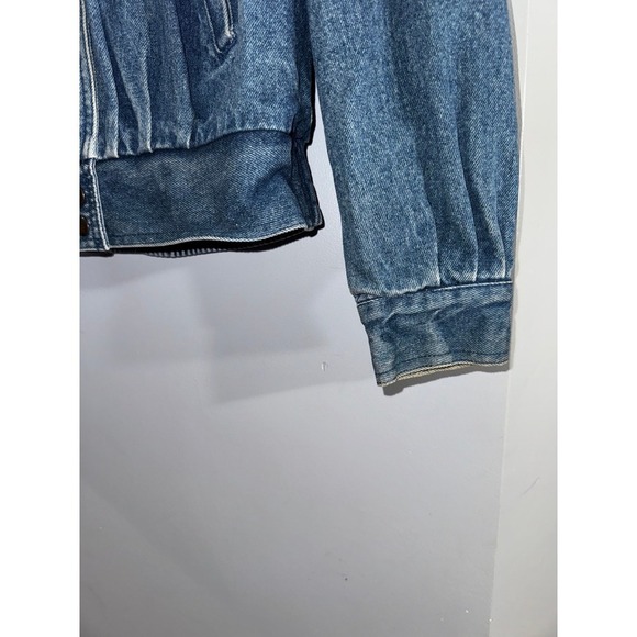 Vintage WBRK-FM gray and blue denim jacket 80's to 90's snap front size medium - Picture 3 of 9